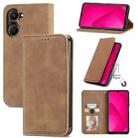 For vivo Y37 Retro Skin Feel Magnetic Flip Leather Phone Case(Brown) - 1