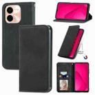 For vivo Y37 Pro Retro Skin Feel Magnetic Flip Leather Phone Case(Black) - 1