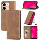 For vivo Y37 Pro Retro Skin Feel Magnetic Flip Leather Phone Case(Brown) - 1