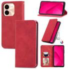 For vivo Y37 Pro Retro Skin Feel Magnetic Flip Leather Phone Case(Red) - 1