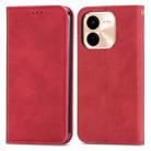 For vivo Y37 Pro Retro Skin Feel Magnetic Flip Leather Phone Case(Red) - 2