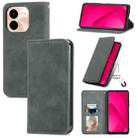 For vivo Y37 Pro Retro Skin Feel Magnetic Flip Leather Phone Case(Grey) - 1