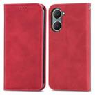 For vivo Y18e Retro Skin Feel Magnetic Flip Leather Phone Case(Red) - 2