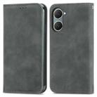 For vivo Y18e Retro Skin Feel Magnetic Flip Leather Phone Case(Grey) - 2