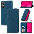 For vivo Y18e Retro Skin Feel Magnetic Flip Leather Phone Case(Blue) - 1