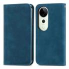 For vivo T3 Ultra Retro Skin Feel Magnetic Flip Leather Phone Case(Blue) - 2