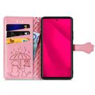 For HMD Skyline Cat and Dog Embossed Leather Phone Case(Pink) - 3