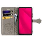 For HMD Skyline Cat and Dog Embossed Leather Phone Case(Gray) - 3