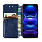 For HMD Skyline Cubic Grid Pressed Magnetic Leather Phone Case(Blue) - 3