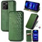 For HMD Skyline Cubic Grid Pressed Magnetic Leather Phone Case(Green) - 1