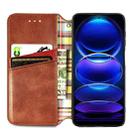 For HMD Skyline Cubic Grid Pressed Magnetic Leather Phone Case(Brown) - 3