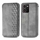 For HMD Skyline Cubic Grid Pressed Magnetic Leather Phone Case(Gray) - 2