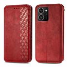 For HMD Skyline Cubic Grid Pressed Magnetic Leather Phone Case(Red) - 2