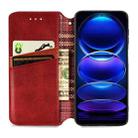 For HMD Skyline Cubic Grid Pressed Magnetic Leather Phone Case(Red) - 3