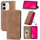 For Tecno Spark 30C 5G Retro Skin Feel Magnetic Leather Phone Case(Brown) - 1