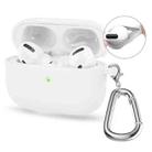 For Apple AirPods 4 2024 ENKAY Hat-Prince Thickened Silicone Case with Hook and Anti-lost Silicone Earbuds(White) - 1