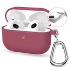 For Apple AirPods 4 2024 ENKAY Hat-Prince Thickened Silicone Case with Hook and Anti-lost Silicone Earbuds(Purplish Red) - 1