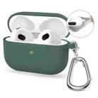 For Apple AirPods 4 2024 ENKAY Hat-Prince Thickened Silicone Case with Hook and Anti-lost Silicone Earbuds(Olive Green) - 1