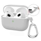 For Apple AirPods 4 2024 ENKAY Hat-Prince Thickened Silicone Case with Hook and Anti-lost Silicone Earbuds(Light Grey) - 1