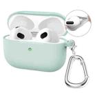 For Apple AirPods 4 2024 ENKAY Hat-Prince Thickened Silicone Case with Hook and Anti-lost Silicone Earbuds(Light Green) - 1