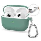 For Apple AirPods 4 2024 ENKAY Hat-Prince Thickened Silicone Case with Hook and Anti-lost Silicone Earbuds(Pine Needle Green) - 1