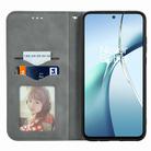 For Nothing Phone 3a Retro Skin Feel Magnetic Flip Leather Phone Case(Gray) - 3