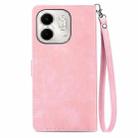 For Infinix Smart 9 Embossed Flower Zipper Leather Phone Case(Pink) - 3