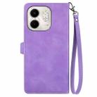 For Infinix Smart 9 Embossed Flower Zipper Leather Phone Case(Purple) - 3