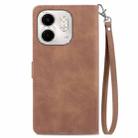 For Infinix Smart 9 Embossed Flower Zipper Leather Phone Case(Brown) - 3