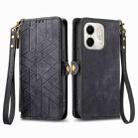 For Infinix Smart 9 Geometric Zipper Wallet Side Buckle Leather Phone Case(Black) - 2