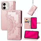 For Infinix Smart 9 Mandala Flower Embossed Leather Phone Case(Rose Gold) - 1