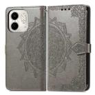 For Infinix Smart 9 Mandala Flower Embossed Leather Phone Case(Gray) - 2