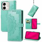 For Infinix Smart 9 Mandala Flower Embossed Leather Phone Case(Green) - 1