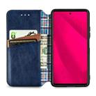 For Infinix Smart 9 Cubic Grid Pressed Magnetic Leather Phone Case(Blue) - 3