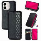 For Infinix Smart 9 Cubic Grid Pressed Magnetic Leather Phone Case(Black) - 1