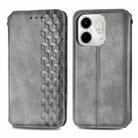 For Infinix Smart 9 Cubic Grid Pressed Magnetic Leather Phone Case(Gray) - 2