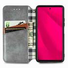 For Infinix Smart 9 Cubic Grid Pressed Magnetic Leather Phone Case(Gray) - 3