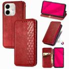 For Infinix Smart 9 Cubic Grid Pressed Magnetic Leather Phone Case(Red) - 1