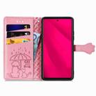 For Infinix Smart 9 Cat and Dog Embossed Leather Phone Case(Pink) - 3