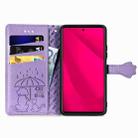 For Infinix Smart 9 Cat and Dog Embossed Leather Phone Case(Purple) - 3