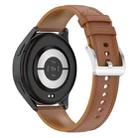 For Samsung Galaxy Watch 7 40 / 44mm Stainless Steel Quick Release Buckle 20mm Genuine Leather Watch Band(Light Brown) - 2