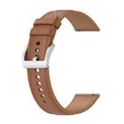 For Samsung Galaxy Watch 7 40 / 44mm Stainless Steel Quick Release Buckle 20mm Genuine Leather Watch Band(Light Brown) - 3