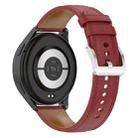 For Honor Watch ES Stainless Steel Quick Release Buckle 20mm Genuine Leather Watch Band(Red) - 2