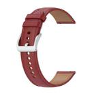 For Honor Watch ES Stainless Steel Quick Release Buckle 20mm Genuine Leather Watch Band(Red) - 3