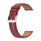 For Amazfit Active Stainless Steel Quick Release Buckle 20mm Genuine Leather Watch Band(Red) - 2