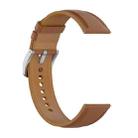 For Amazfit Active Stainless Steel Quick Release Buckle 20mm Genuine Leather Watch Band(Light Brown) - 3
