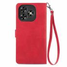 For Oukitel C53 Embossed Flower Zipper Leather Phone Case(Red) - 3