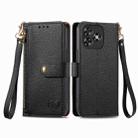 For Oukitel C53 Love Zipper Lanyard Leather Phone Case(Black) - 2