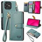 For Oukitel C53 Love Zipper Lanyard Leather Phone Case(Green) - 1