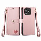 For Oukitel C53 Love Zipper Lanyard Leather Phone Case(Pink) - 2